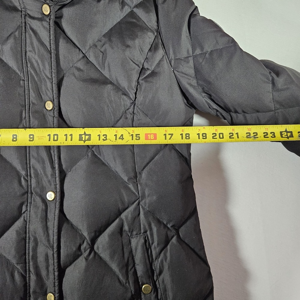 Lauren Ralph Lauren Puffer Coat Women's Medium Faux-Fur Trim Down Filled Jacket - Picture 6 of 7